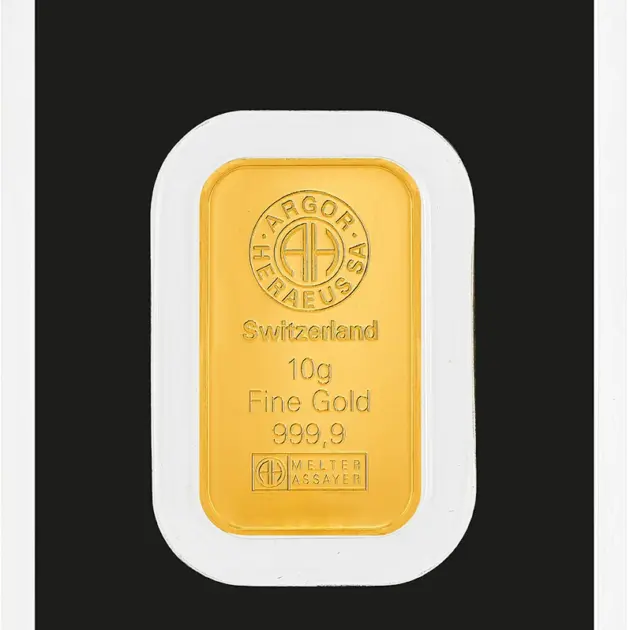 Wytłaczany sztabka Argor-Heraeus 10 g